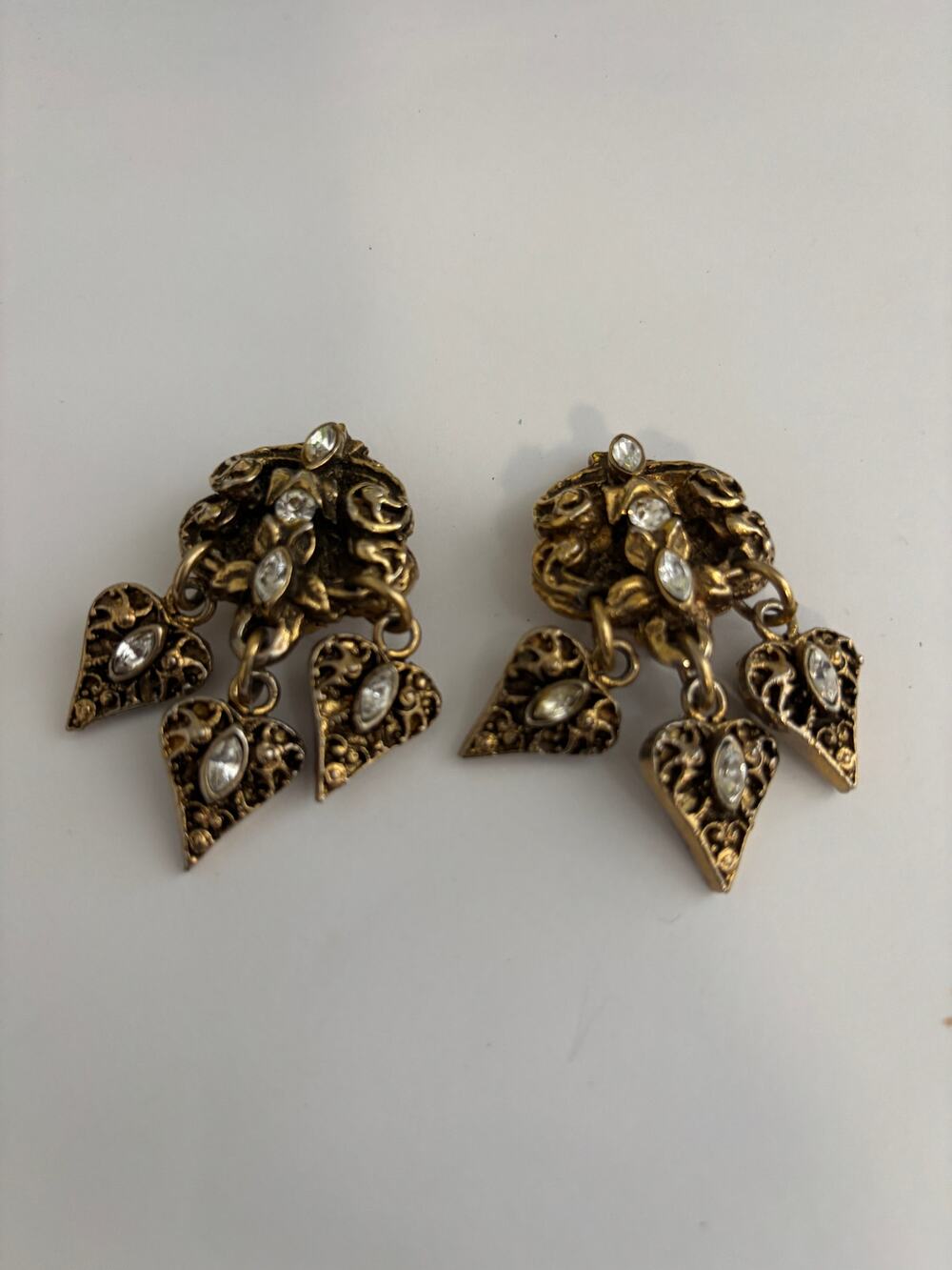 Vintage Satellite Brand Gold Tone Clip On Earrings
